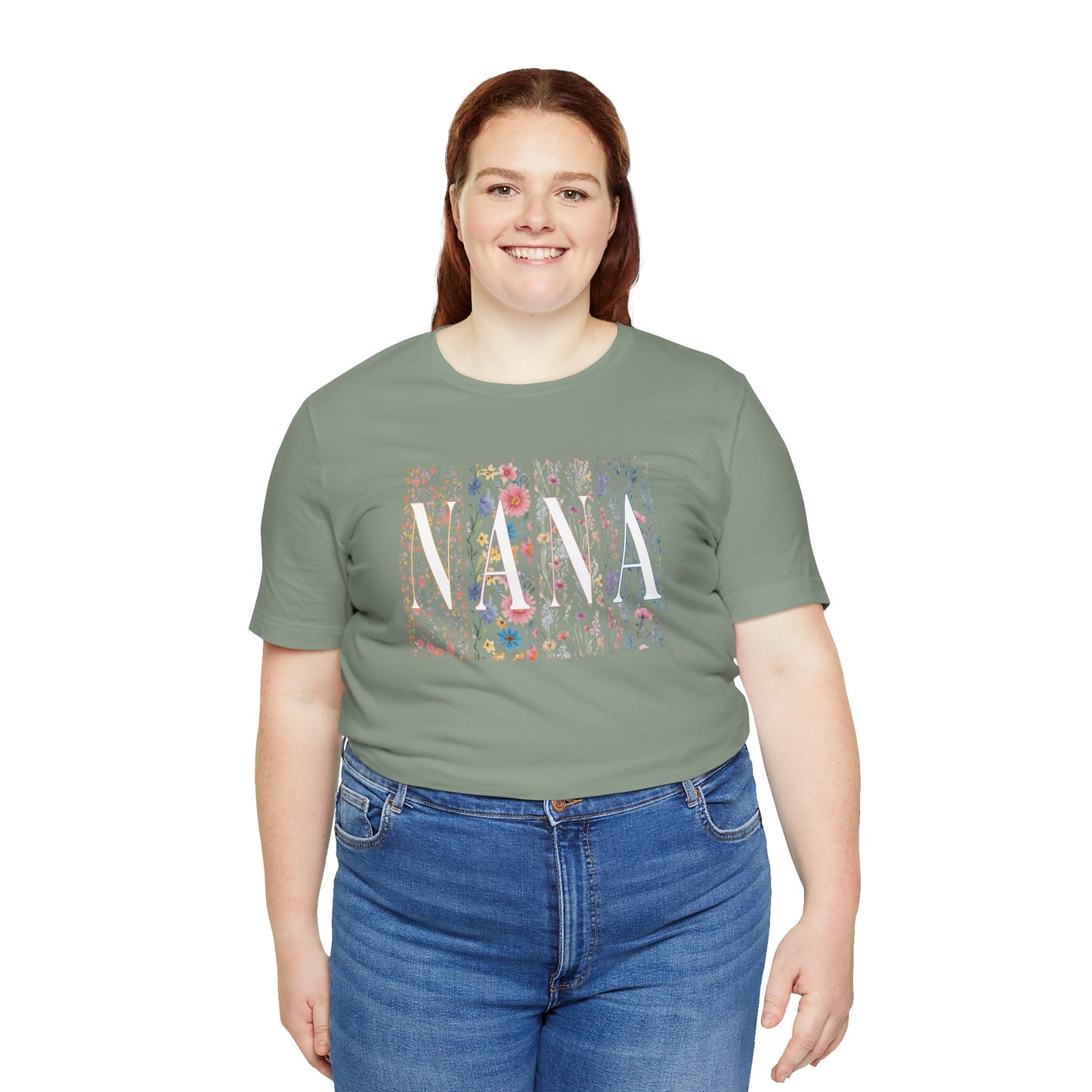Floral Meadow "Nana" Graphic Tee — Colorful Wildflower Illustration T-Shirt