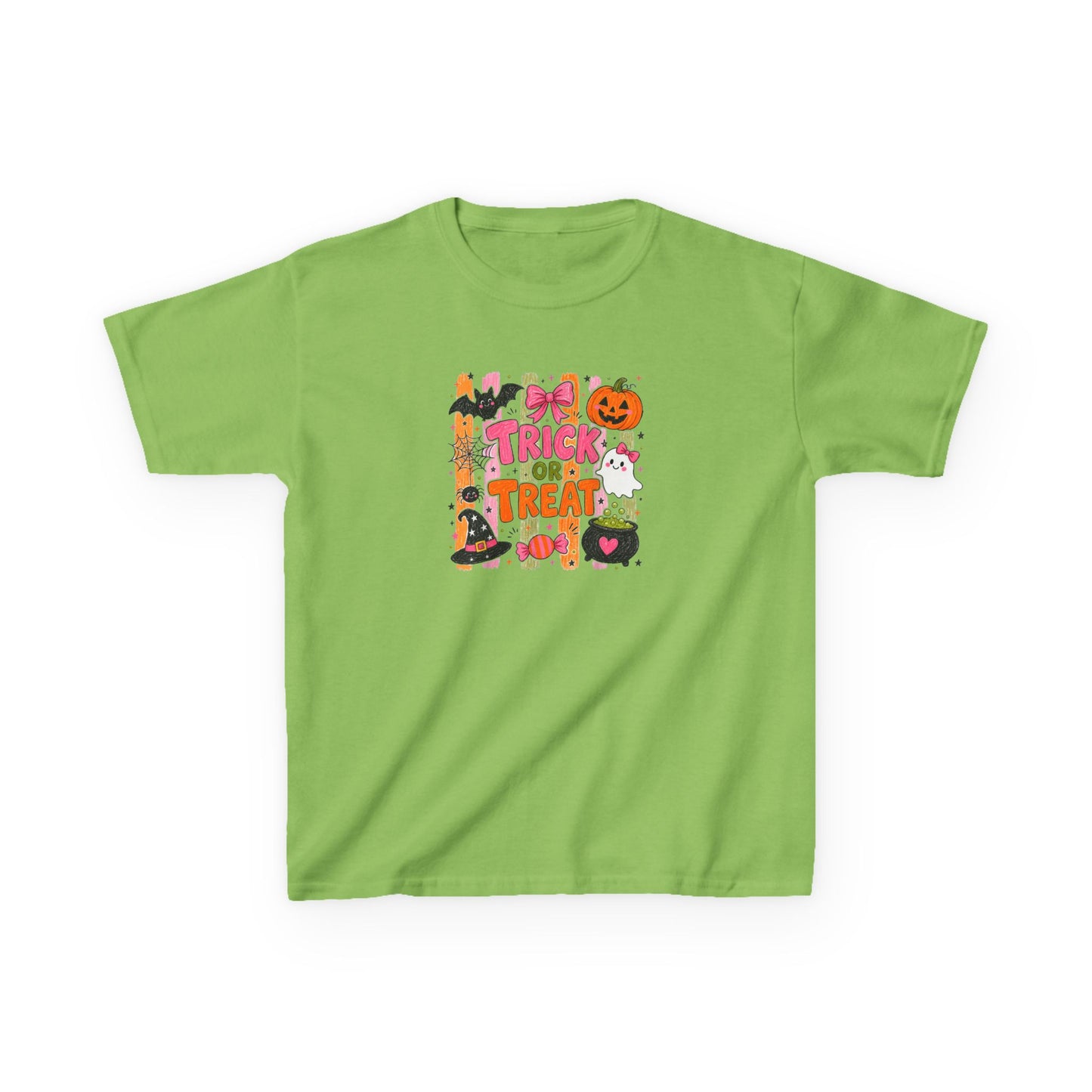 Kids Halloween Trick or Treat T-Shirt — Cute Pumpkin & Candy Graphic