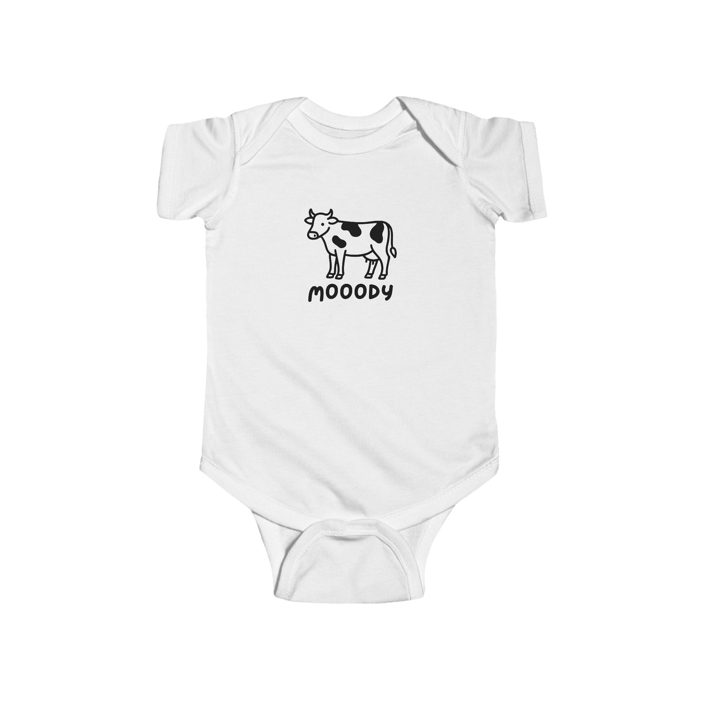 Infant Bodysuit - Cowpens 'Moood'y Cow Graphic Baby Onesie | Cute Farm Animal Baby Shower Gift
