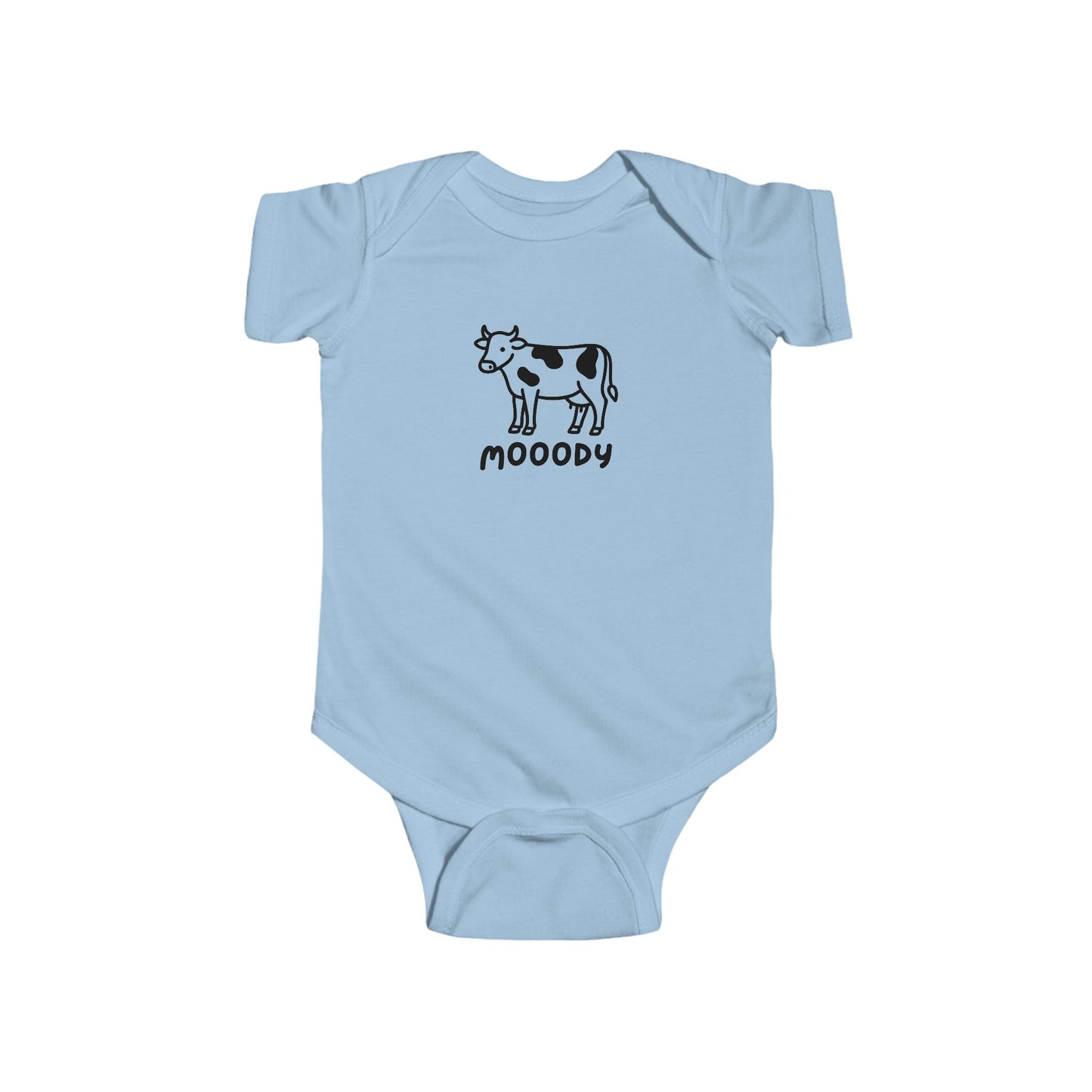 Infant Bodysuit - Cowpens 'Moood'y Cow Graphic Baby Onesie | Cute Farm Animal Baby Shower Gift