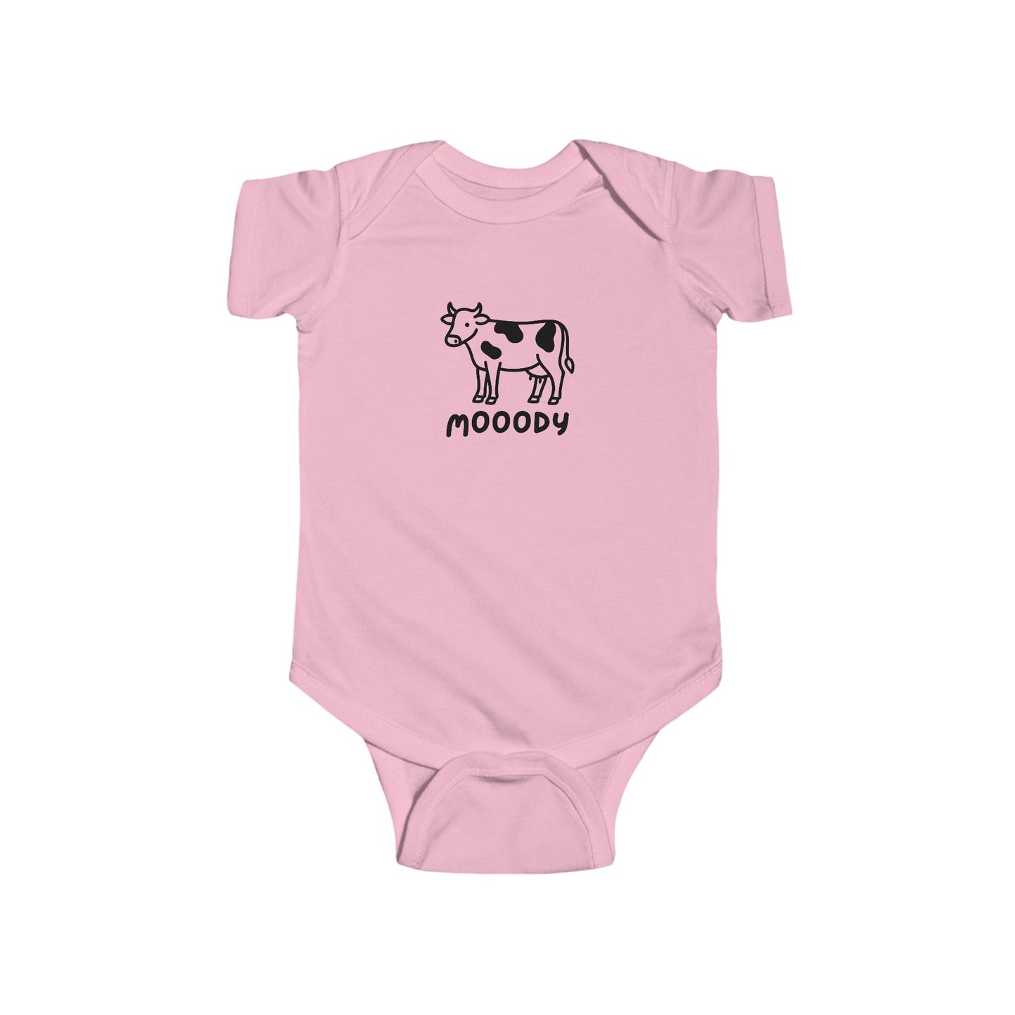 Infant Bodysuit - Cowpens 'Moood'y Cow Graphic Baby Onesie | Cute Farm Animal Baby Shower Gift