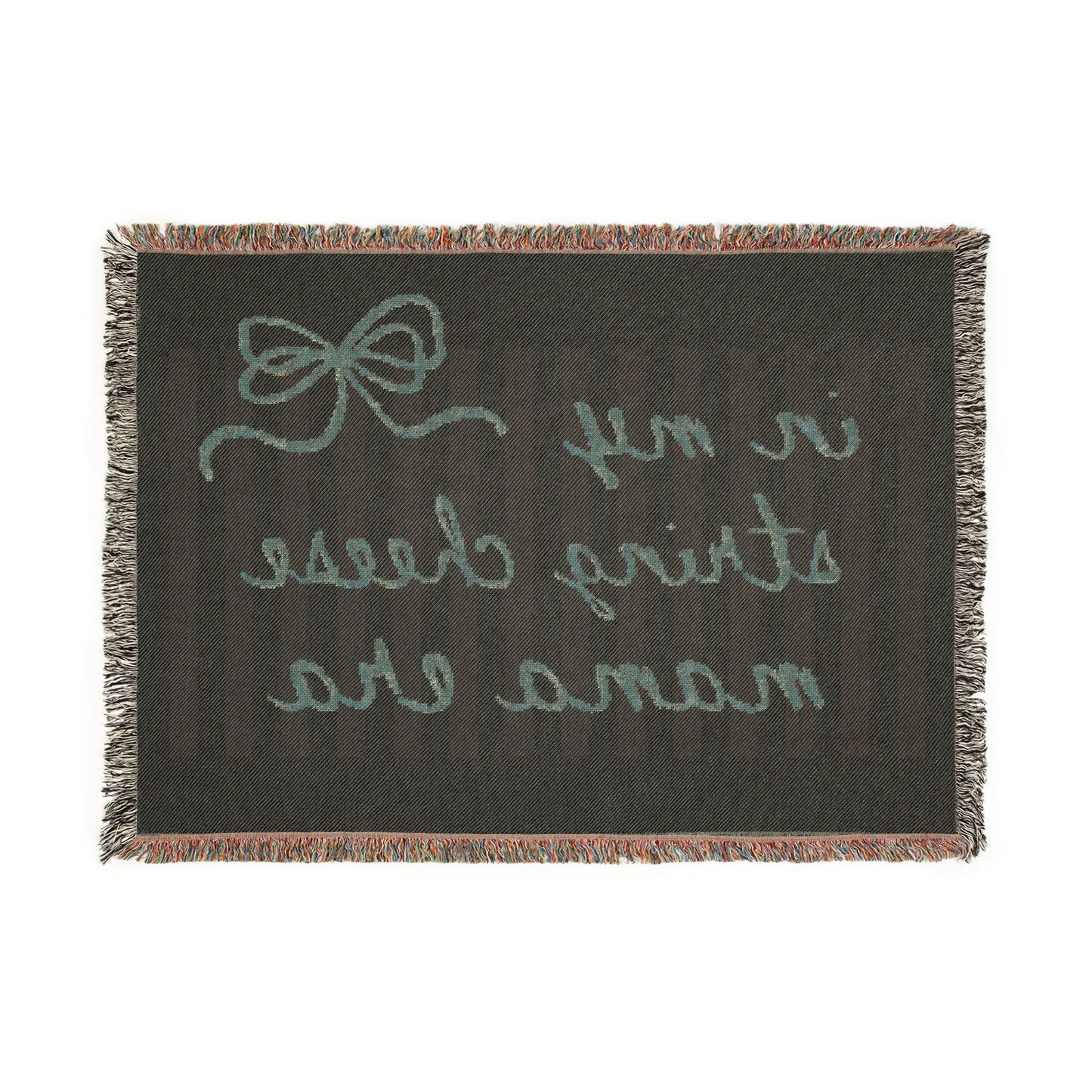 Woven Blanket — 'In My Strong Cheese Mama Era' Cozy Throw for Mother Gift