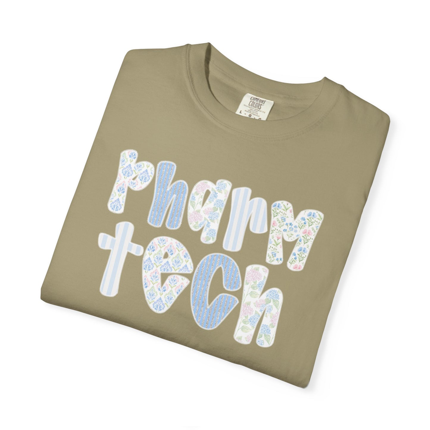 Pharm Tech T-Shirt — Floral Pastel Typography Tee