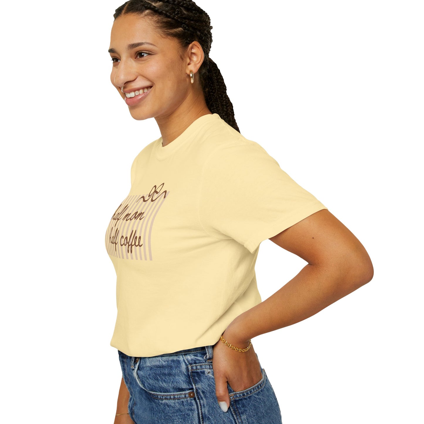 Half Mom Half Coffee T-Shirt — Cute Striped Coffee Mom Tee