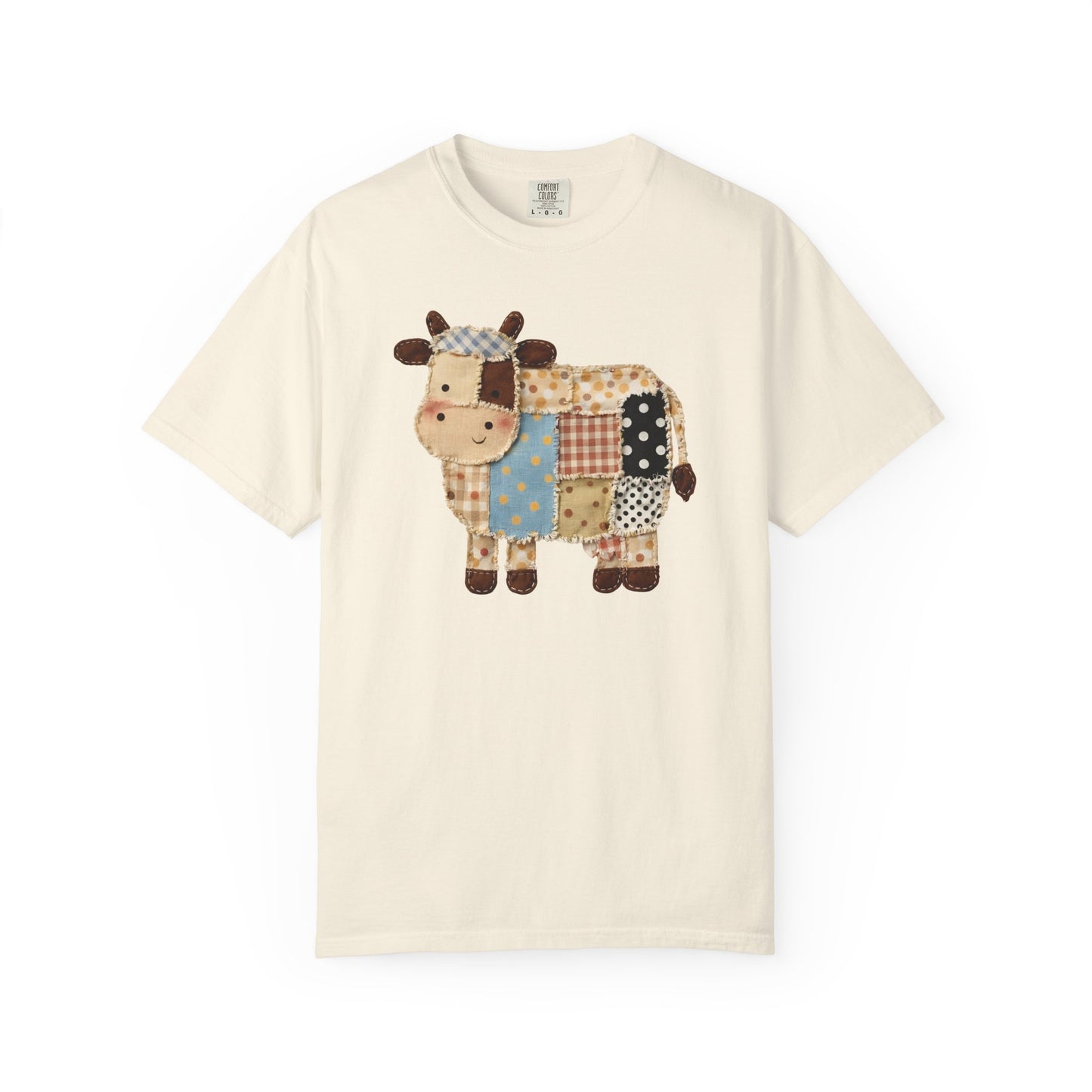 Patchwork Cow Print T-Shirt — Cute Farm Animal Graphic Tee