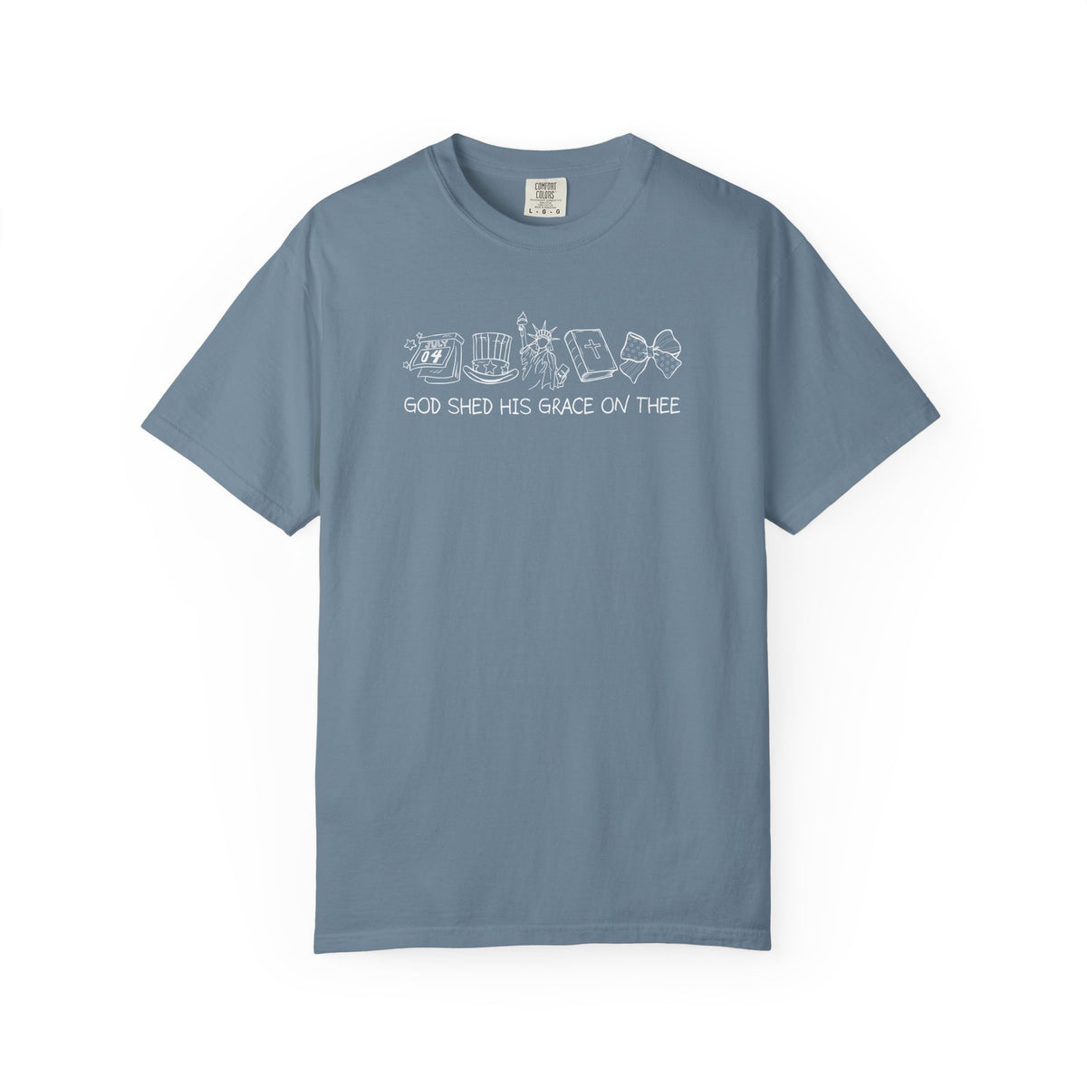 Graphic T-Shirt — 'God Shed His Grace On Thee' Minimal Line Art