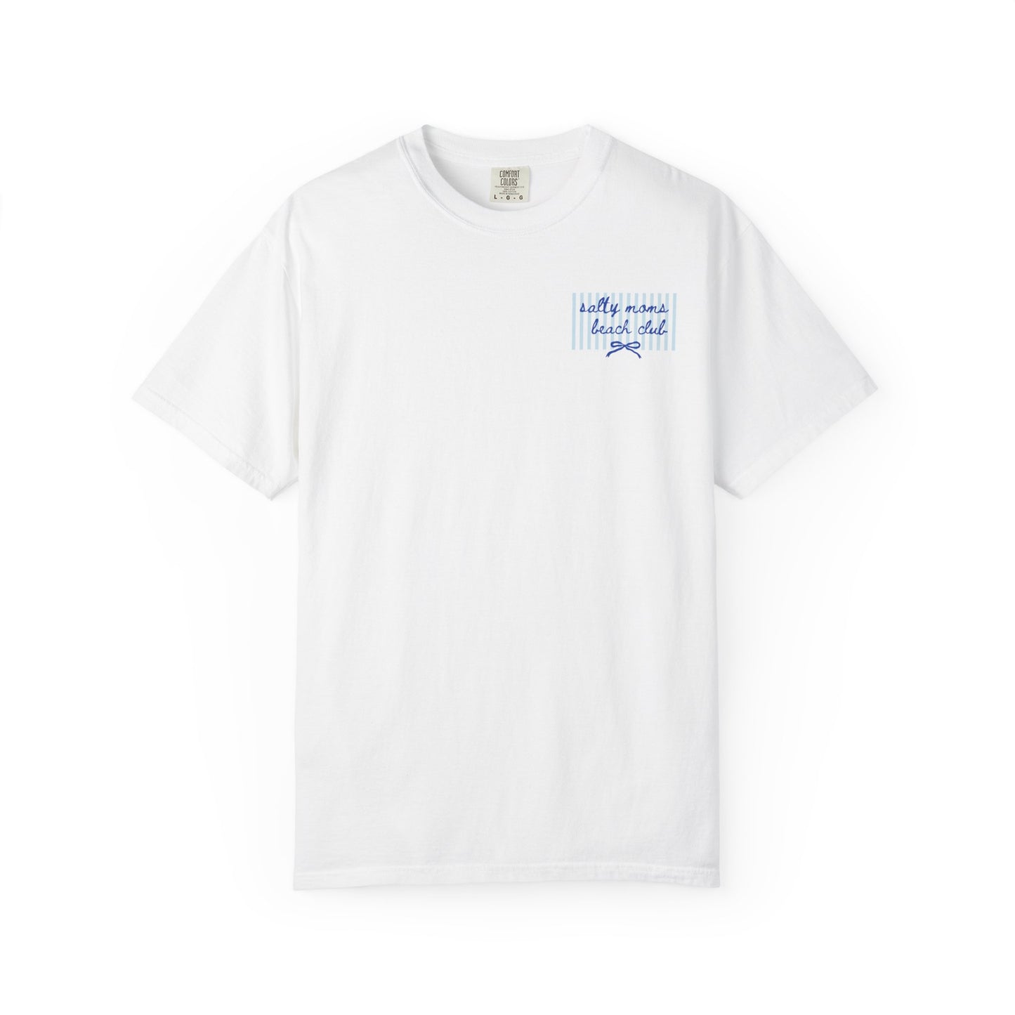 Pocket Script T‑Shirt — "Salty Moms Beach Club" Minimal Graphic Tee