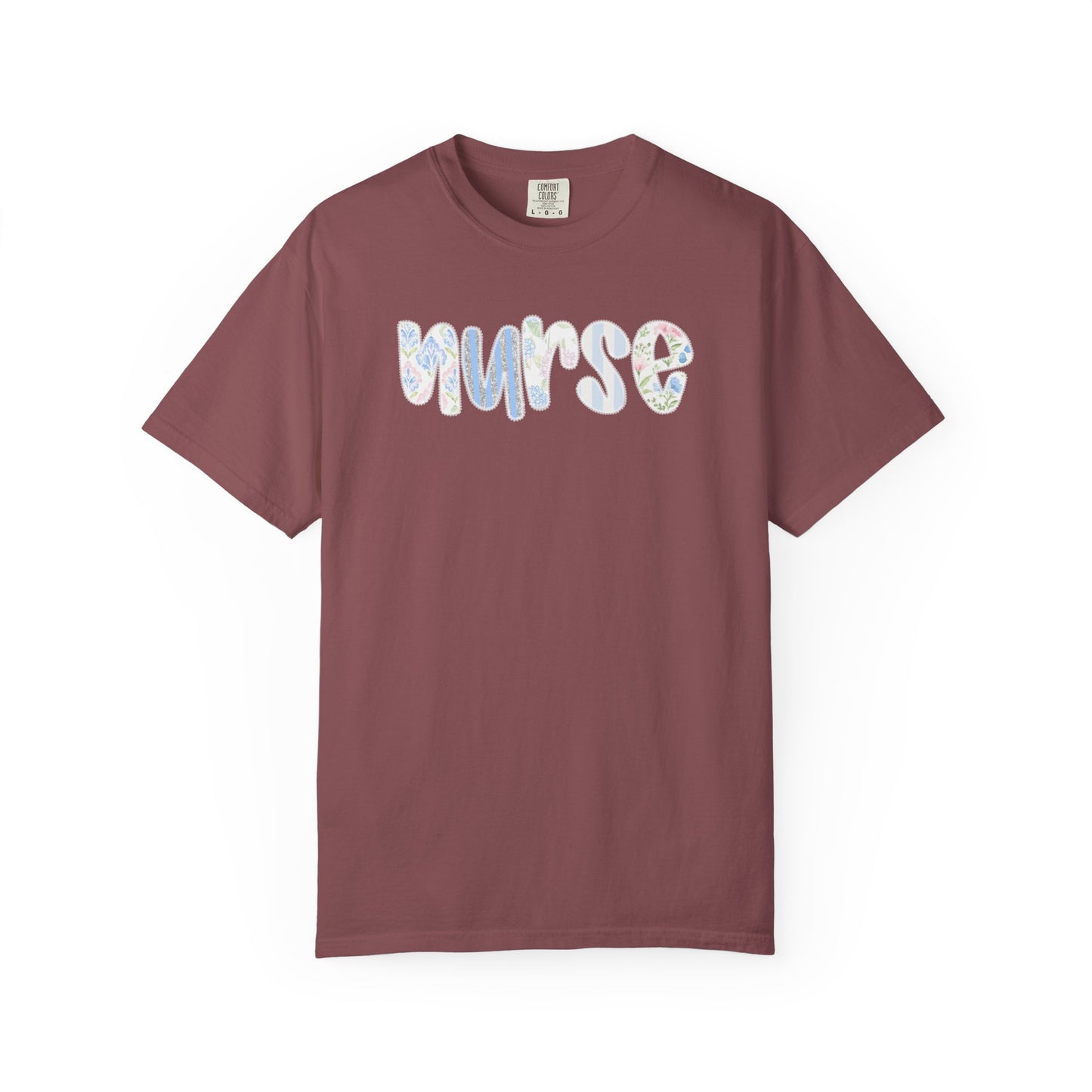 Nurse Floral Script T‑Shirt — Healthcare Appreciation