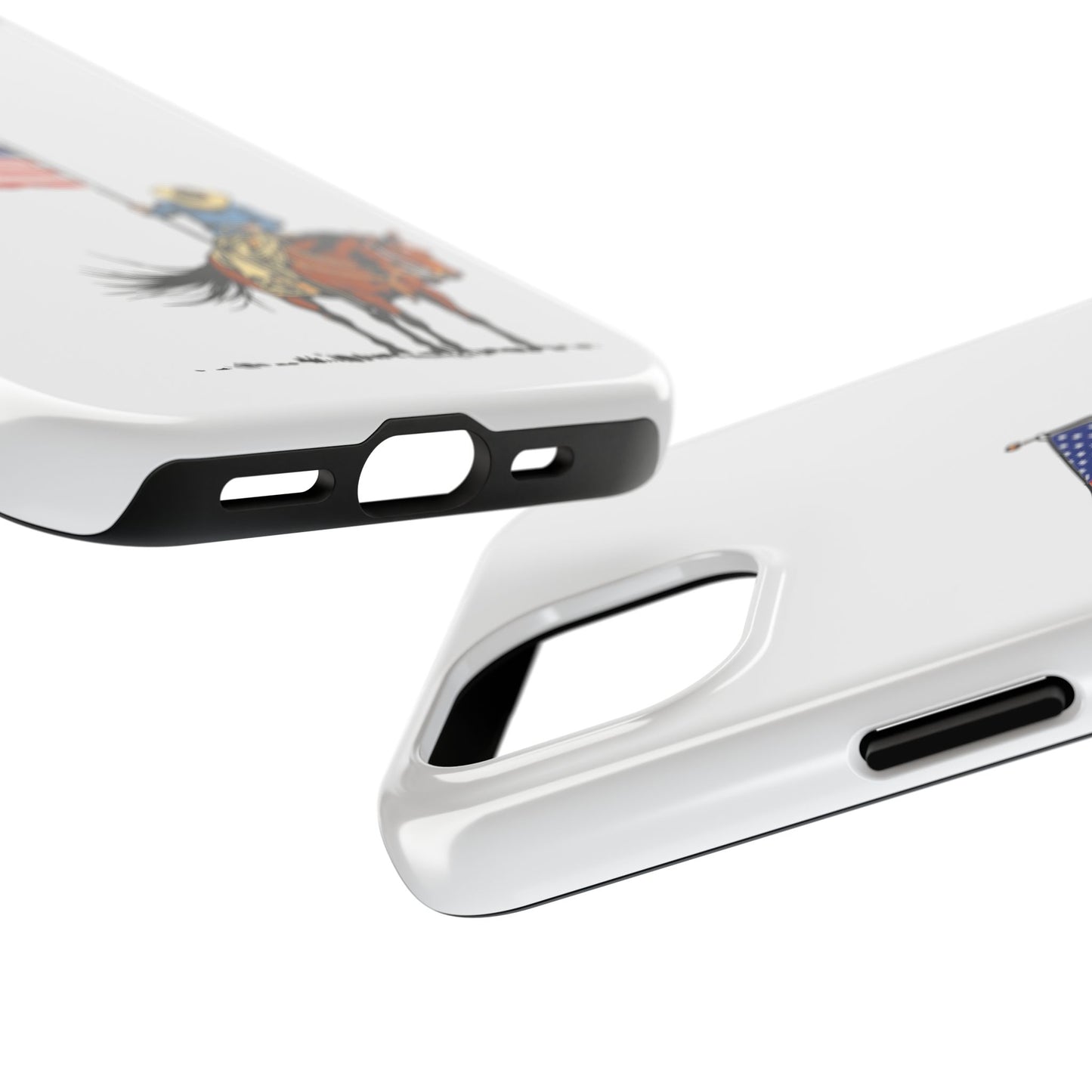 Rugged Western Phone Case — Cowboy Holding American Flag