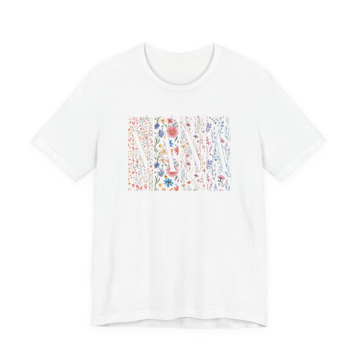 Floral Meadow "Nana" Graphic Tee — Colorful Wildflower Illustration T-Shirt
