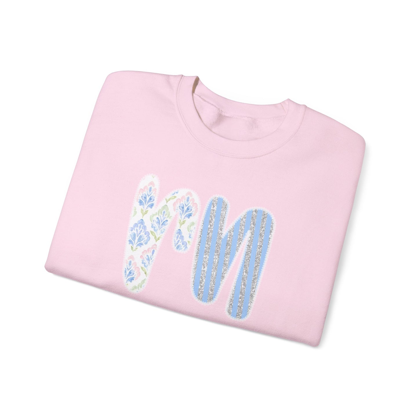 RN Floral Crewneck Sweatshirt – Blue Botanical Monogram