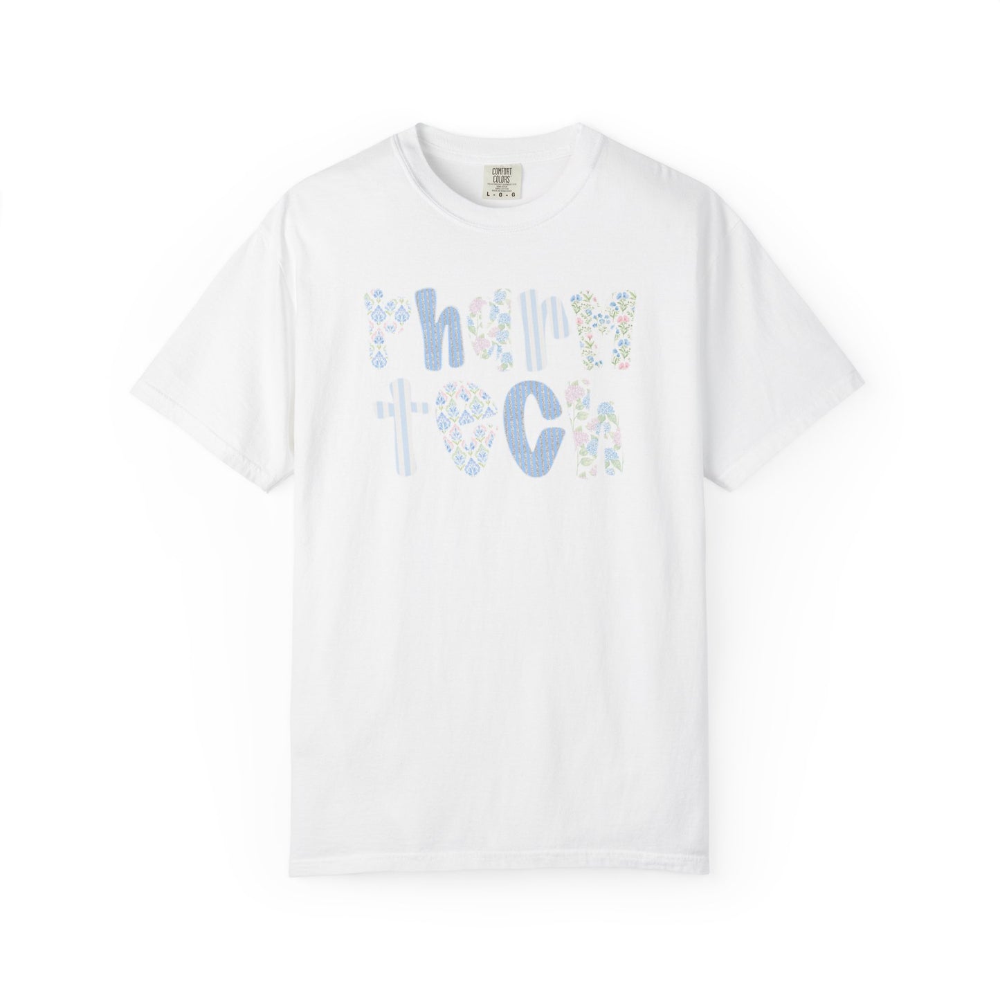 Pharm Tech T-Shirt — Floral Pastel Typography Tee