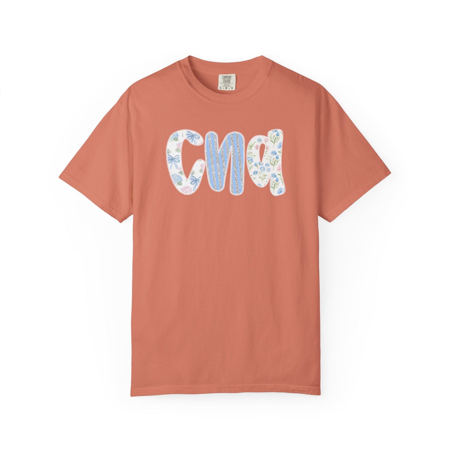 CNA Floral Script T-Shirt — Nurse Appreciation Gift