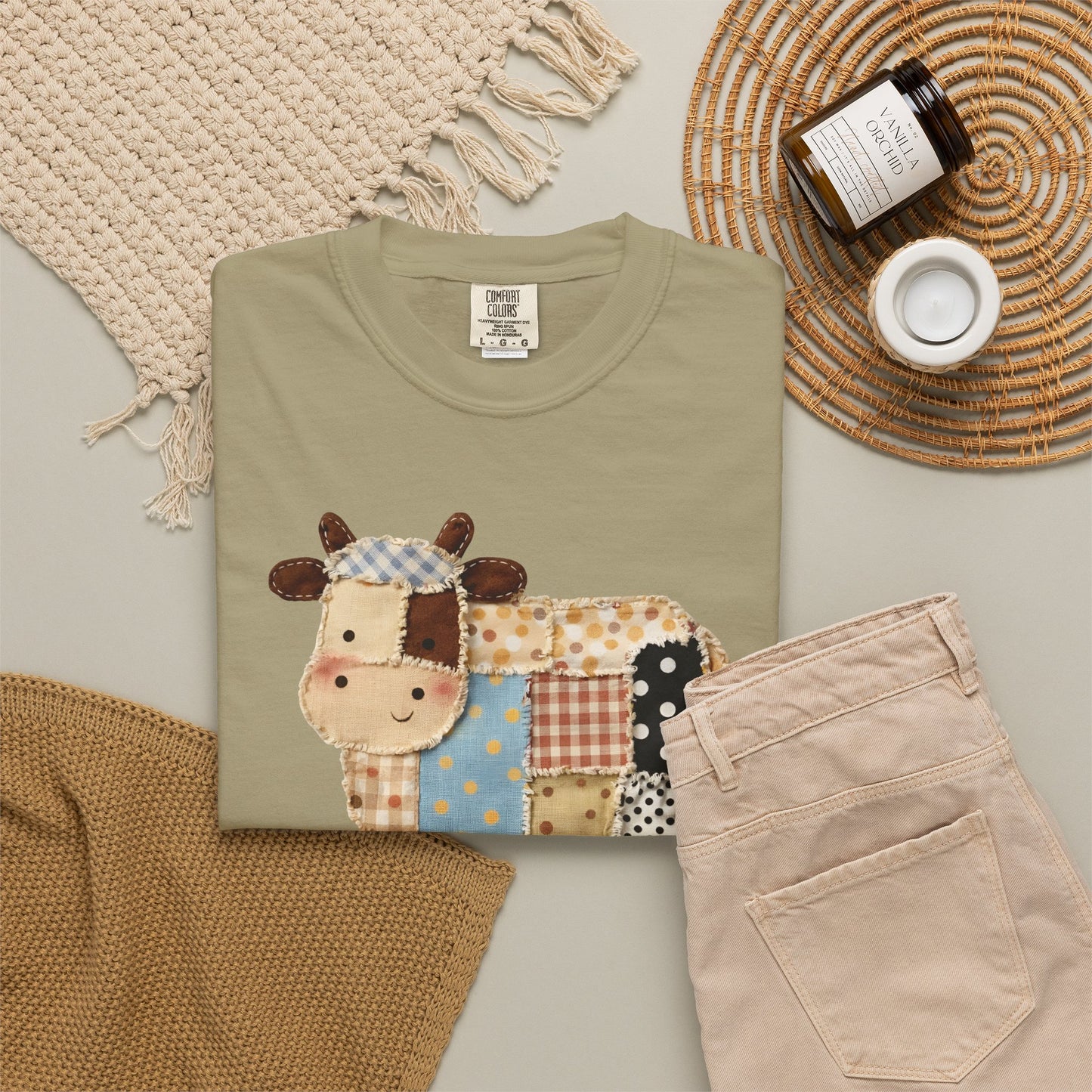Patchwork Cow Print T-Shirt — Cute Farm Animal Graphic Tee