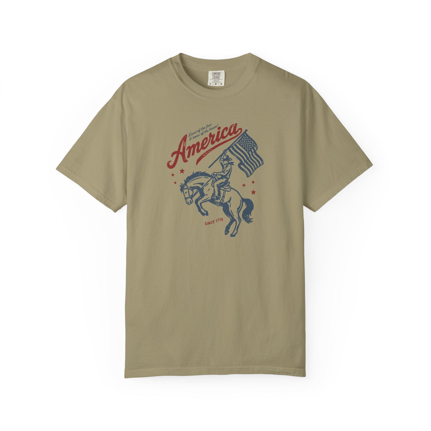 America Cowboy Flag T-Shirt – Retro Patriotic Rodeo Tee