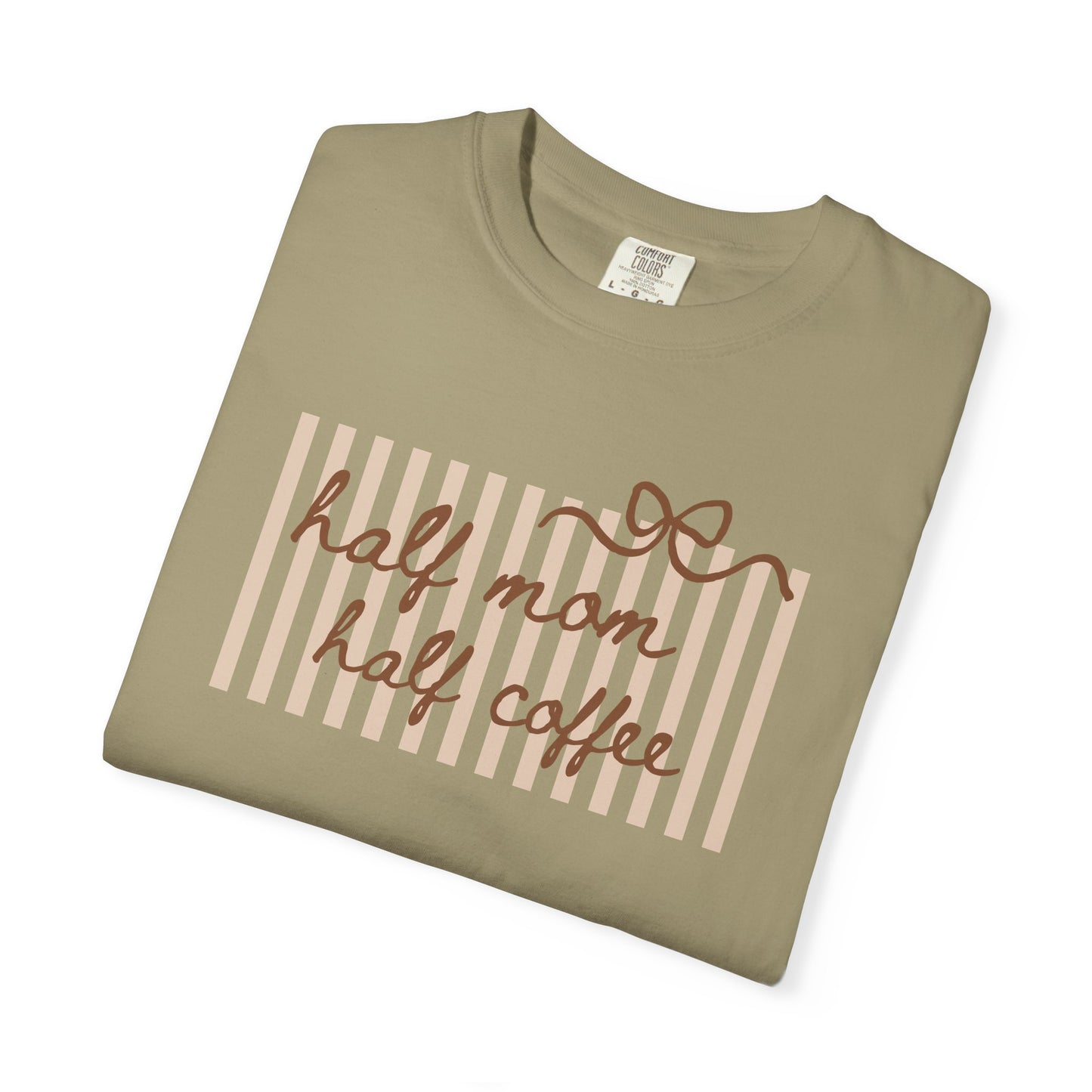 Half Mom Half Coffee T-Shirt — Cute Striped Coffee Mom Tee