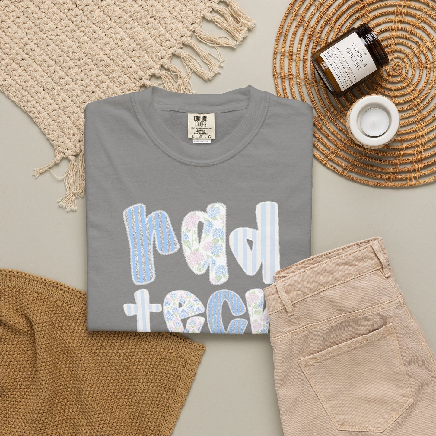 Rad Tech T-Shirt — Retro Floral 'rad tech' Graphic Tee for Radiologic Technologists