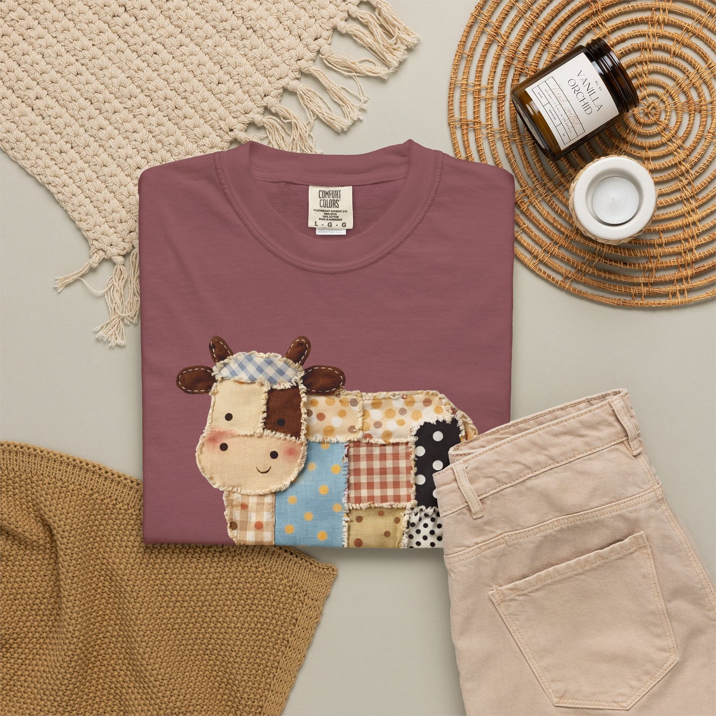 Patchwork Cow Print T-Shirt — Cute Farm Animal Graphic Tee