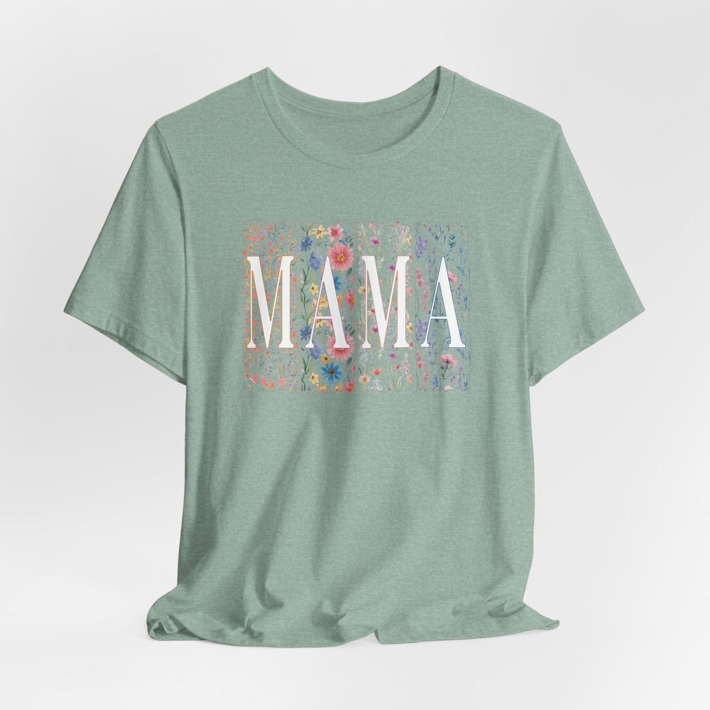 Mama Floral Tee — Soft Pink Mother’s Day Shirt with Floral Typography