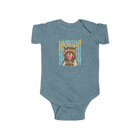 Baby Bodysuit — Cute Raccoon with Sunglasses & Popsicle Summer Infant Onesie