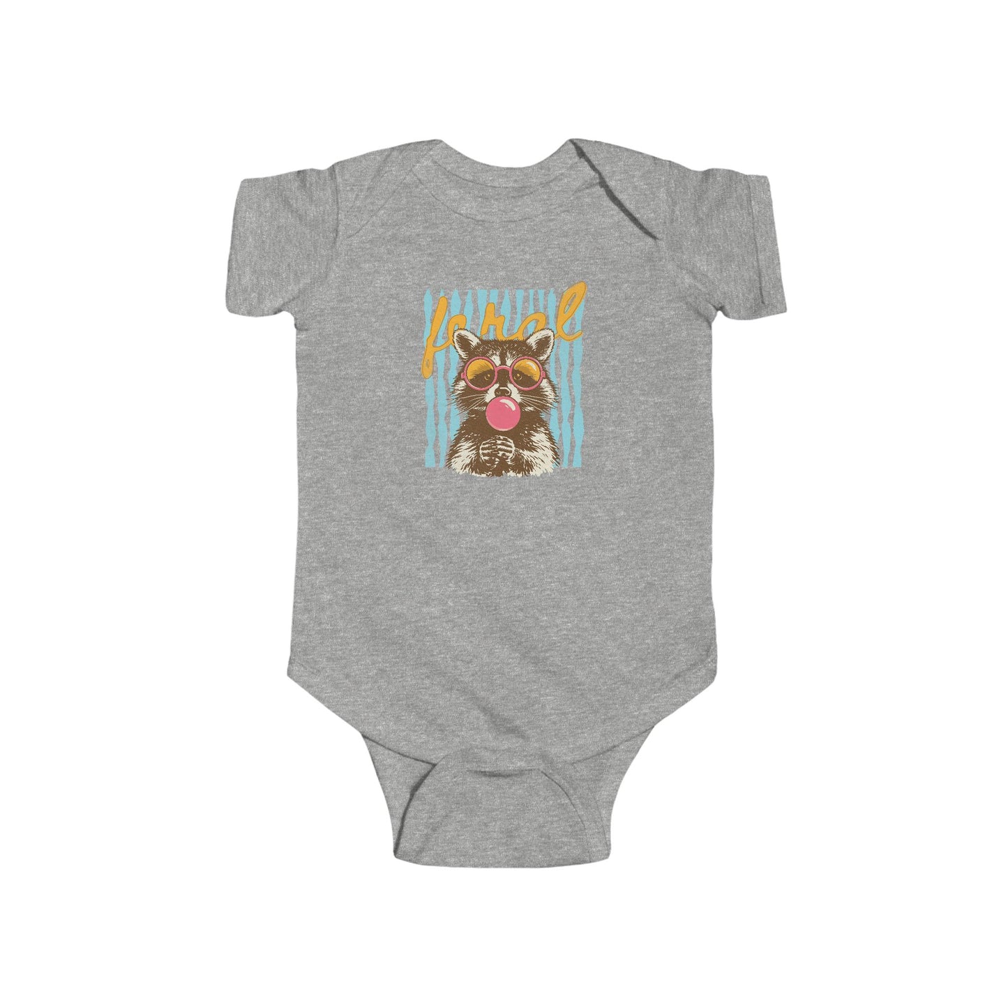 Baby Bodysuit — Cute Raccoon with Sunglasses & Popsicle Summer Infant Onesie