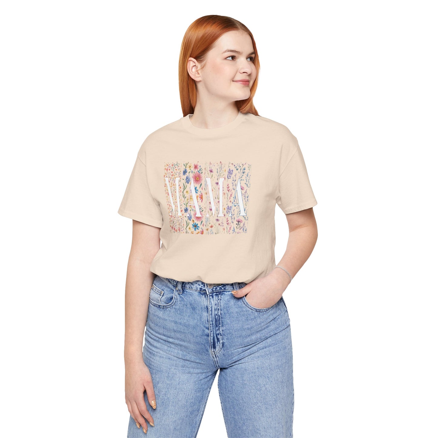 Mama Floral Tee — Soft Pink Mother’s Day Shirt with Floral Typography