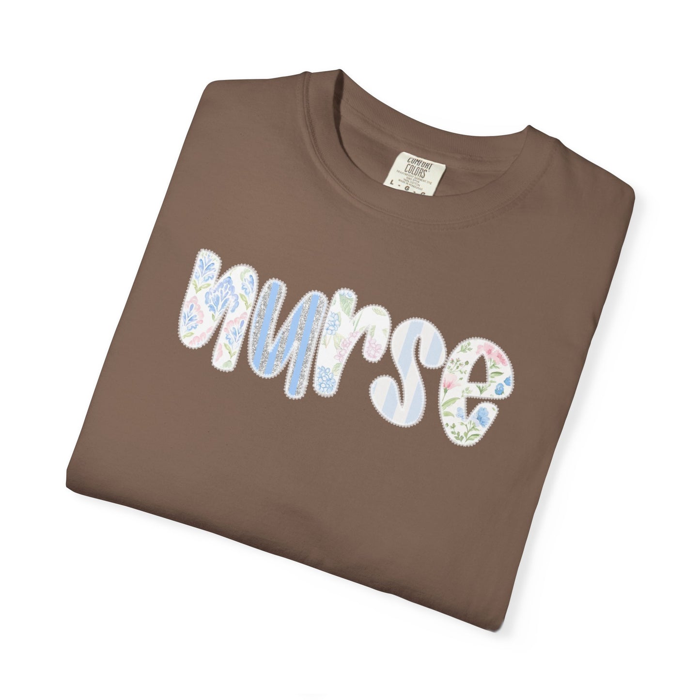 Nurse Floral Script T‑Shirt — Healthcare Appreciation