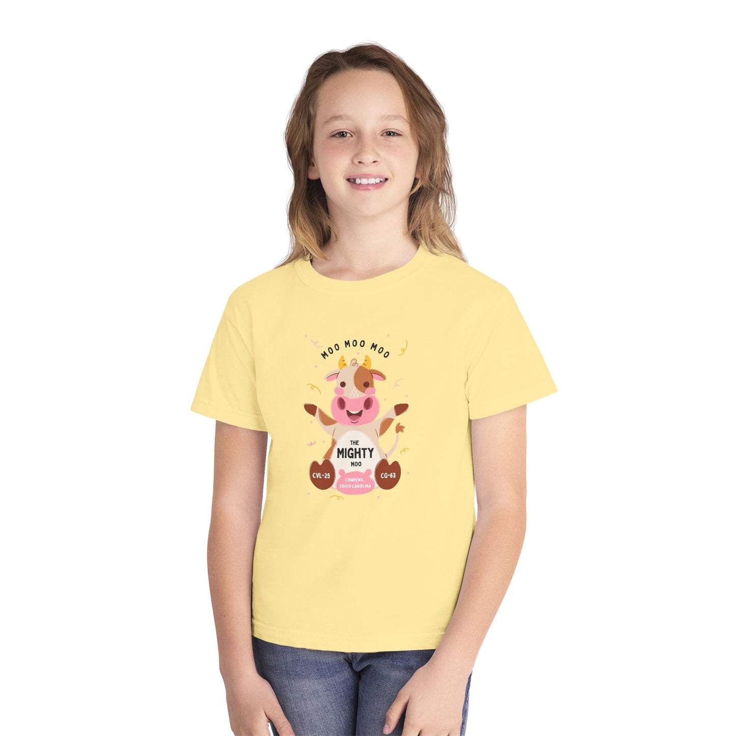 Youth Tee - Cute 'Moo Moo Moo I'm the Mighty Moo' Cow Graphic