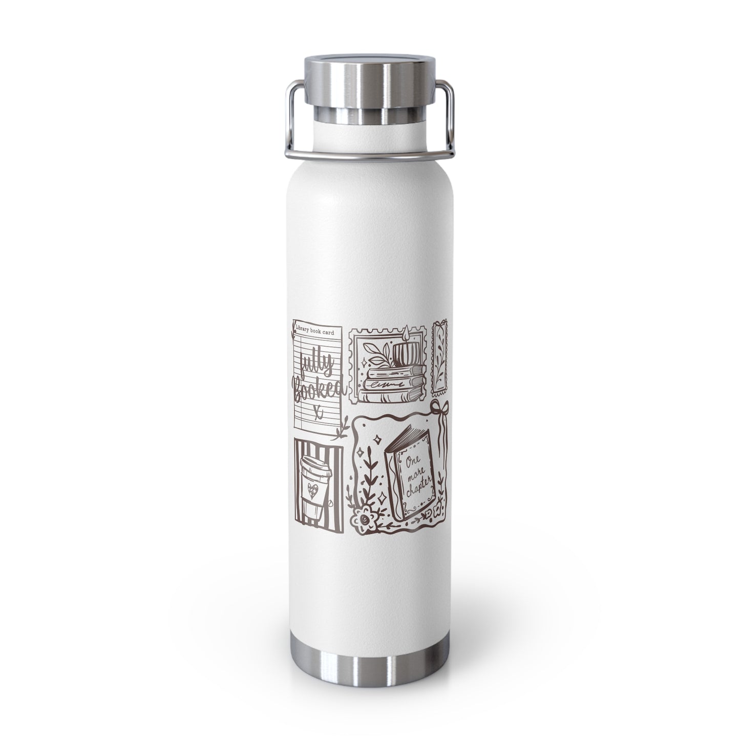 Insulated Water Bottle — 'Fully Booked' Illustrated 22oz Vacuum Flask