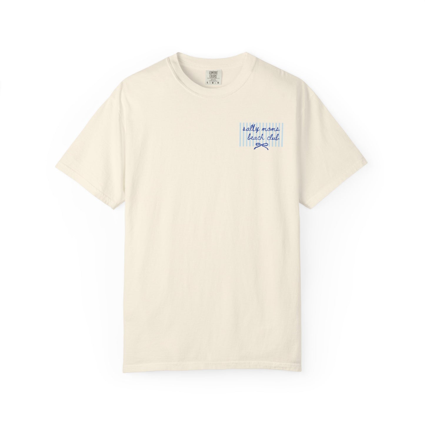 Pocket Script T‑Shirt — "Salty Moms Beach Club" Minimal Graphic Tee