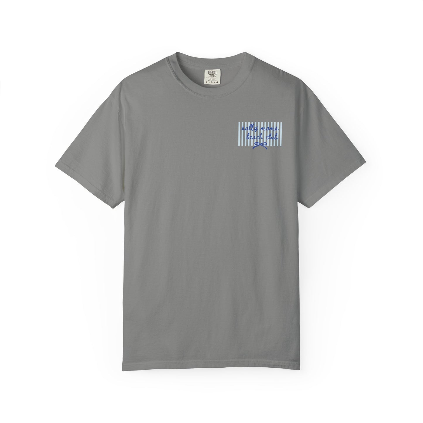 Pocket Script T‑Shirt — "Salty Moms Beach Club" Minimal Graphic Tee