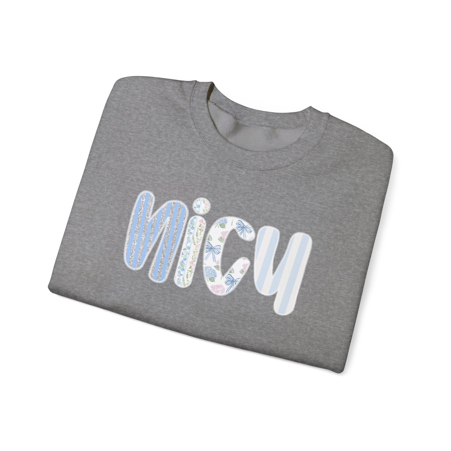 Cozy 'NICU' Pastel Pattern Crewneck Sweatshirt