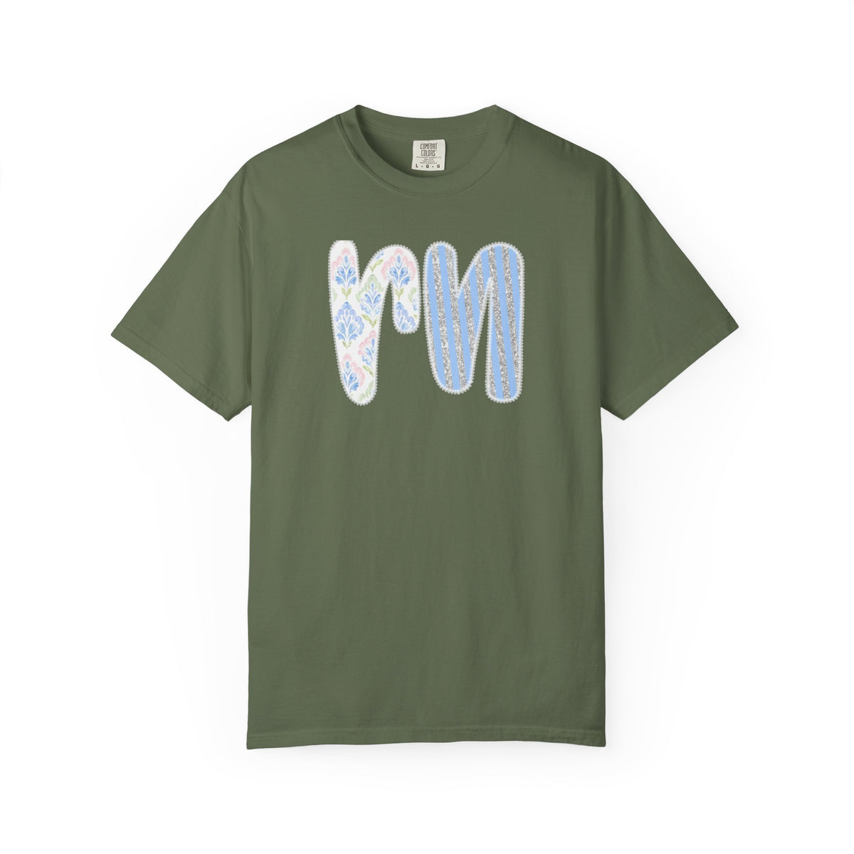 Retro 'RN' Floral Graphic T-Shirt — Garment-Dyed Casual Tee