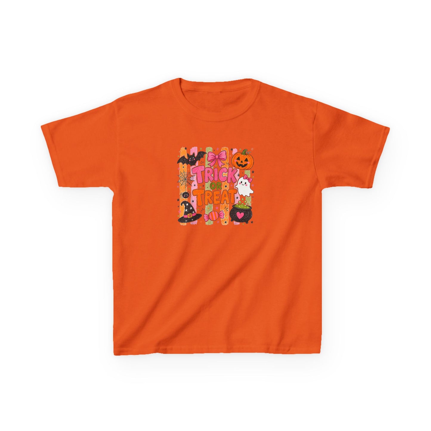 Kids Halloween Trick or Treat T-Shirt — Cute Pumpkin & Candy Graphic
