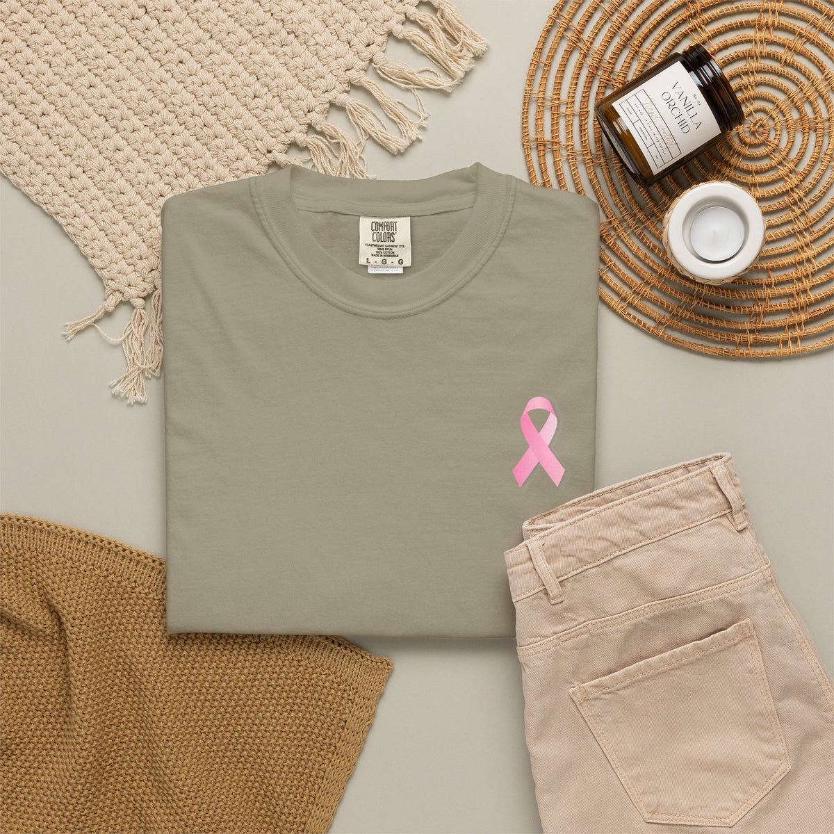Breast Cancer Awareness T-Shirt — "No One Fights Alone" Flag Tee