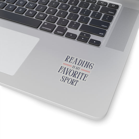 Reading Is My Favorite Sport Sticker — Vintage Typography Kiss-Cut Sticker for Book Lovers