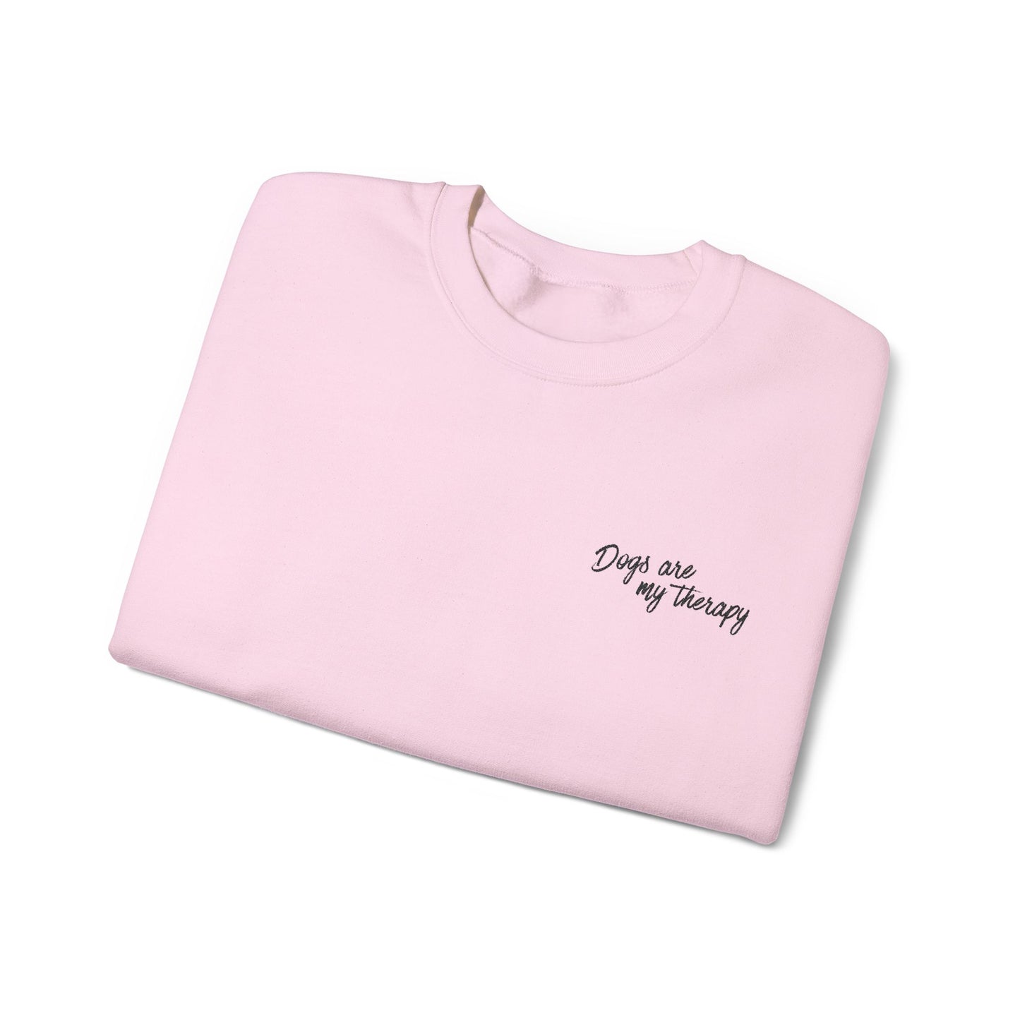 Minimal 'Dogs Are My Therapy' Crewneck Embroidered Sweatshirt
