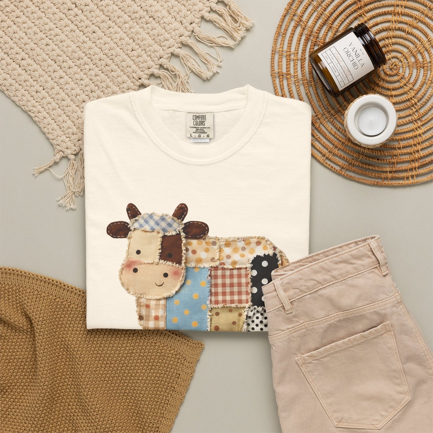 Patchwork Cow Print T-Shirt — Cute Farm Animal Graphic Tee