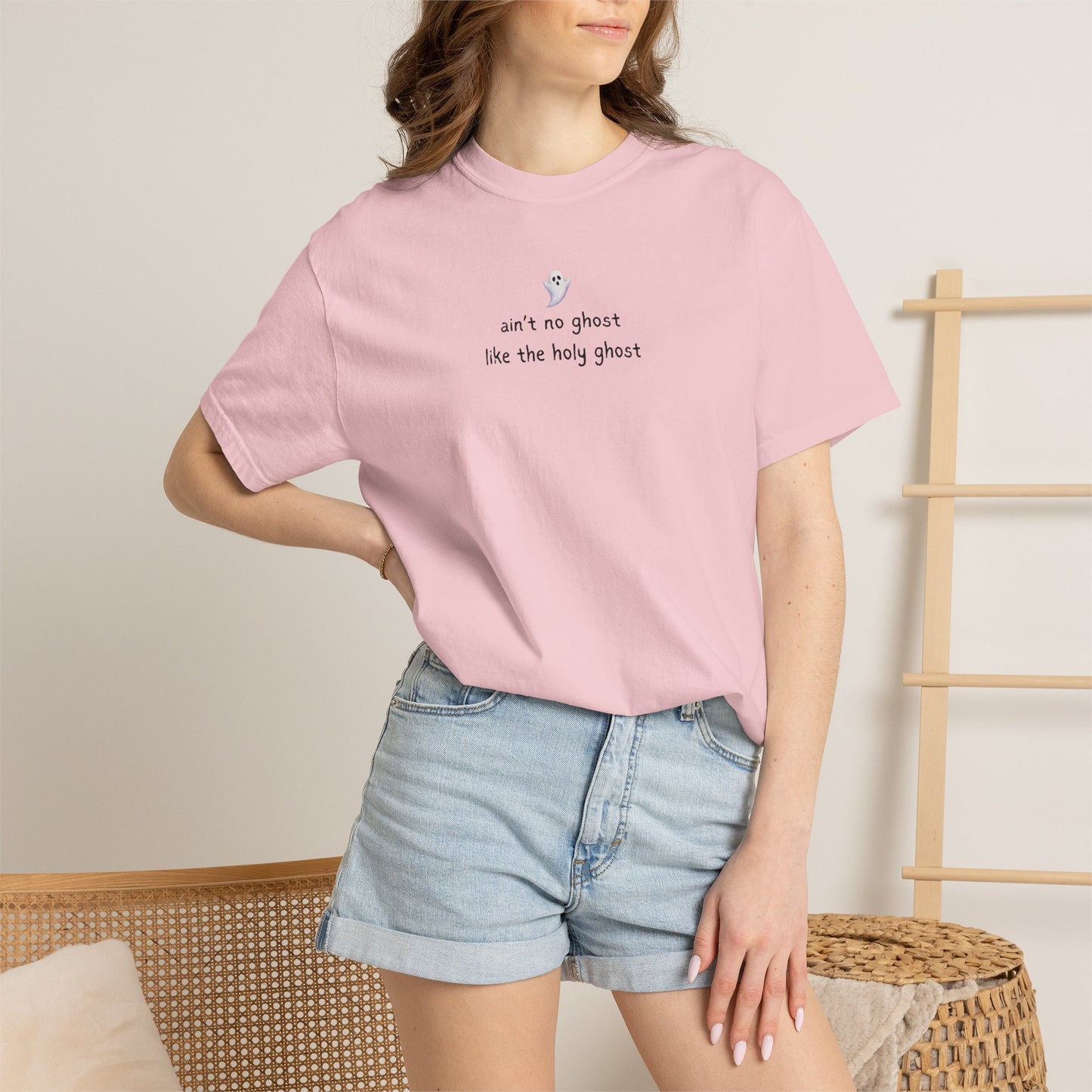 T-Shirt — "ain't no ghost like the holy ghost" Minimal Faith Graphic Tee
