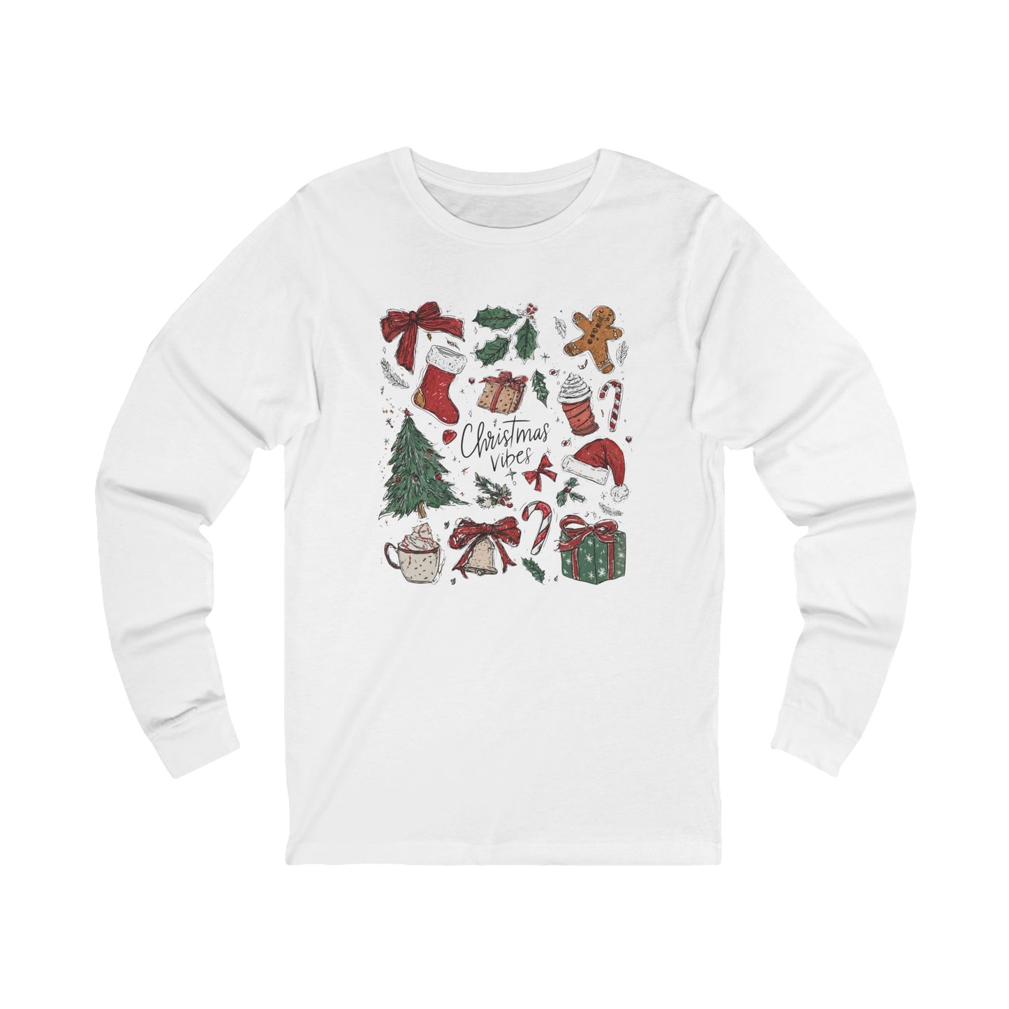 Christmas Doodles Long Sleeve Tee