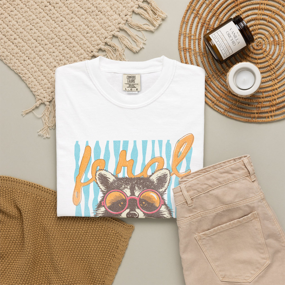Raccoon Bubblegum Tee — Vintage Sunglasses Graphic T-Shirt
