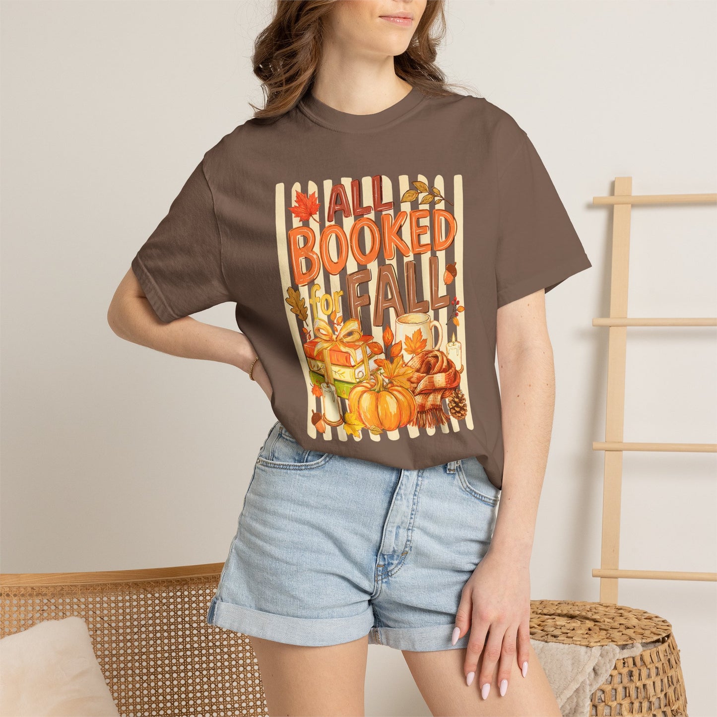 All Booked for Fall T-Shirt — Cozy Autumn Reading Tee