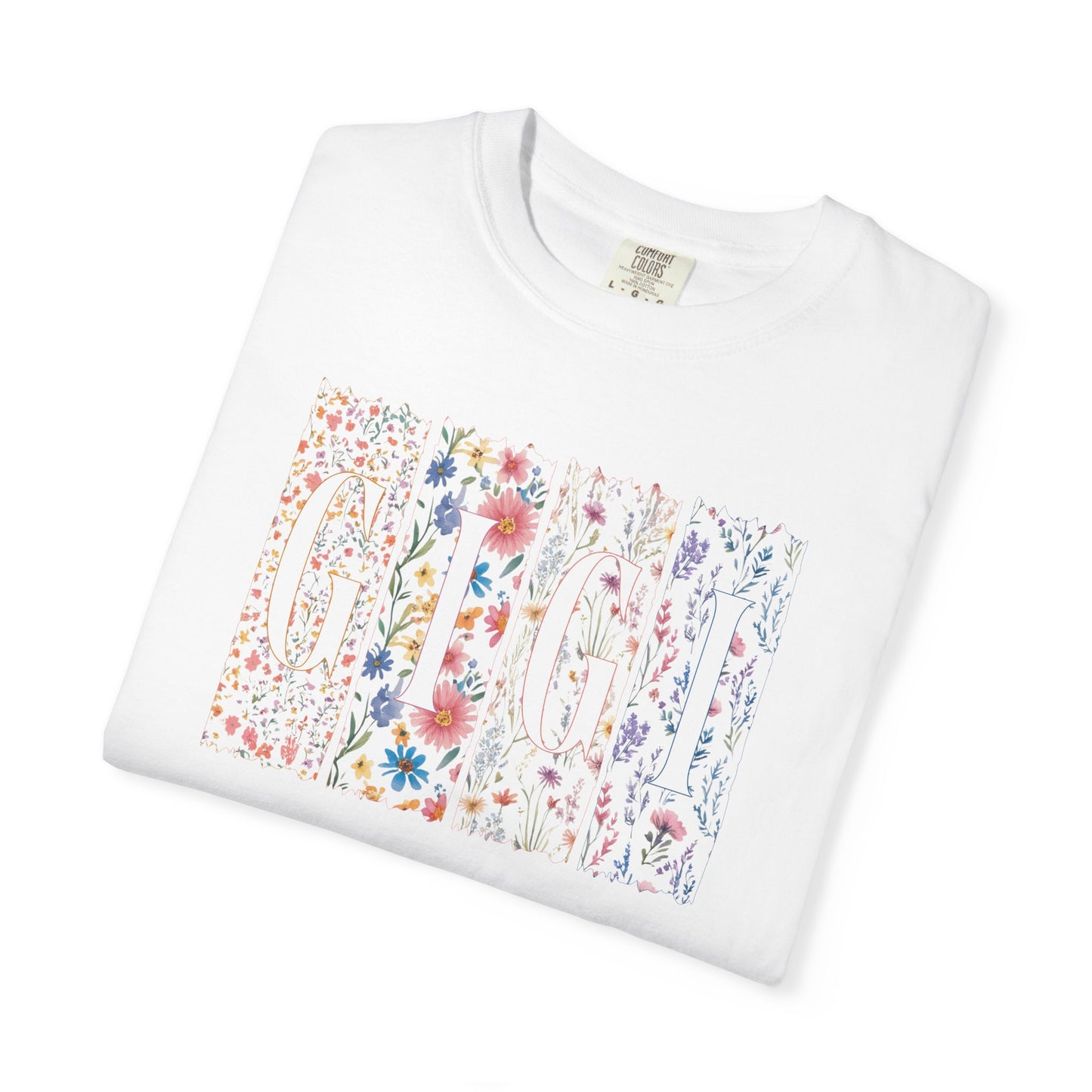 "GiGi" Floral Meadow Graphic T-Shirt — Watercolor Wildflower Print