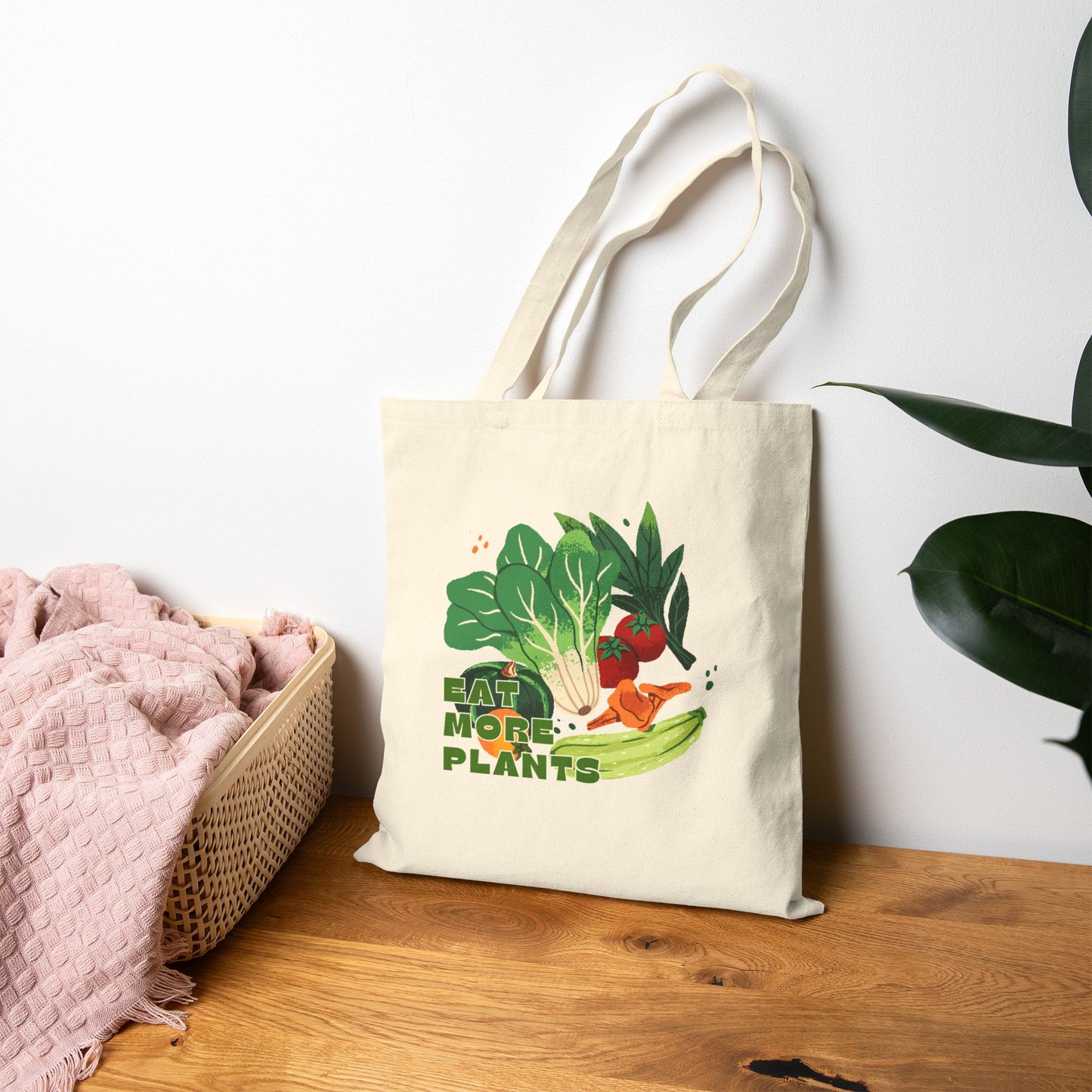Tote Bag — Eat More Plants Canvas Grocery & Market Tote