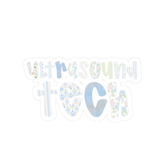 Vintage Floral 'Ultrasound Tech' Kiss-Cut Sticker