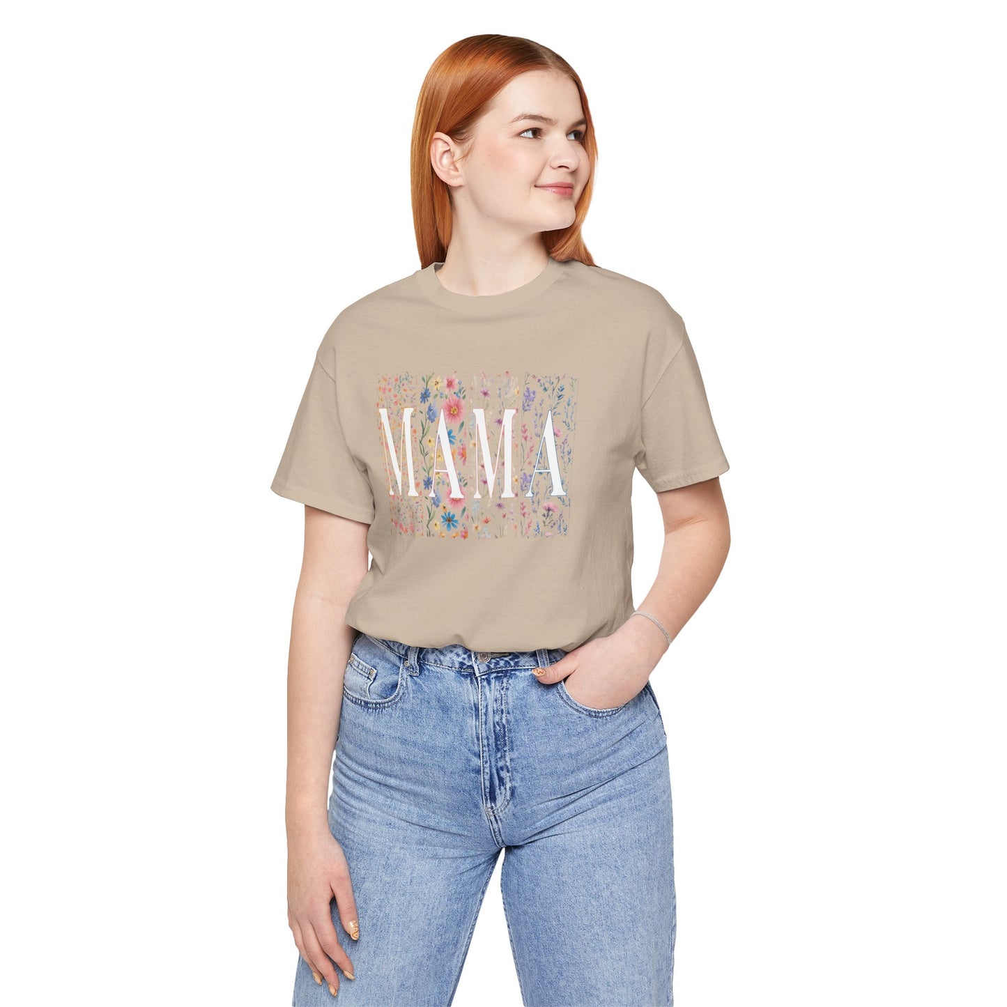 Mama Floral Tee — Soft Pink Mother’s Day Shirt with Floral Typography