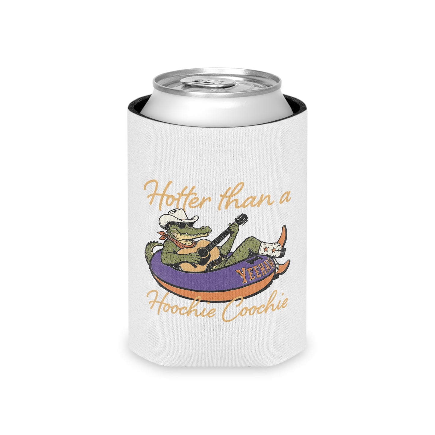 Can Cooler - "Hotter Than a Hoochie Coochie" Alligator Float Novelty Koozie