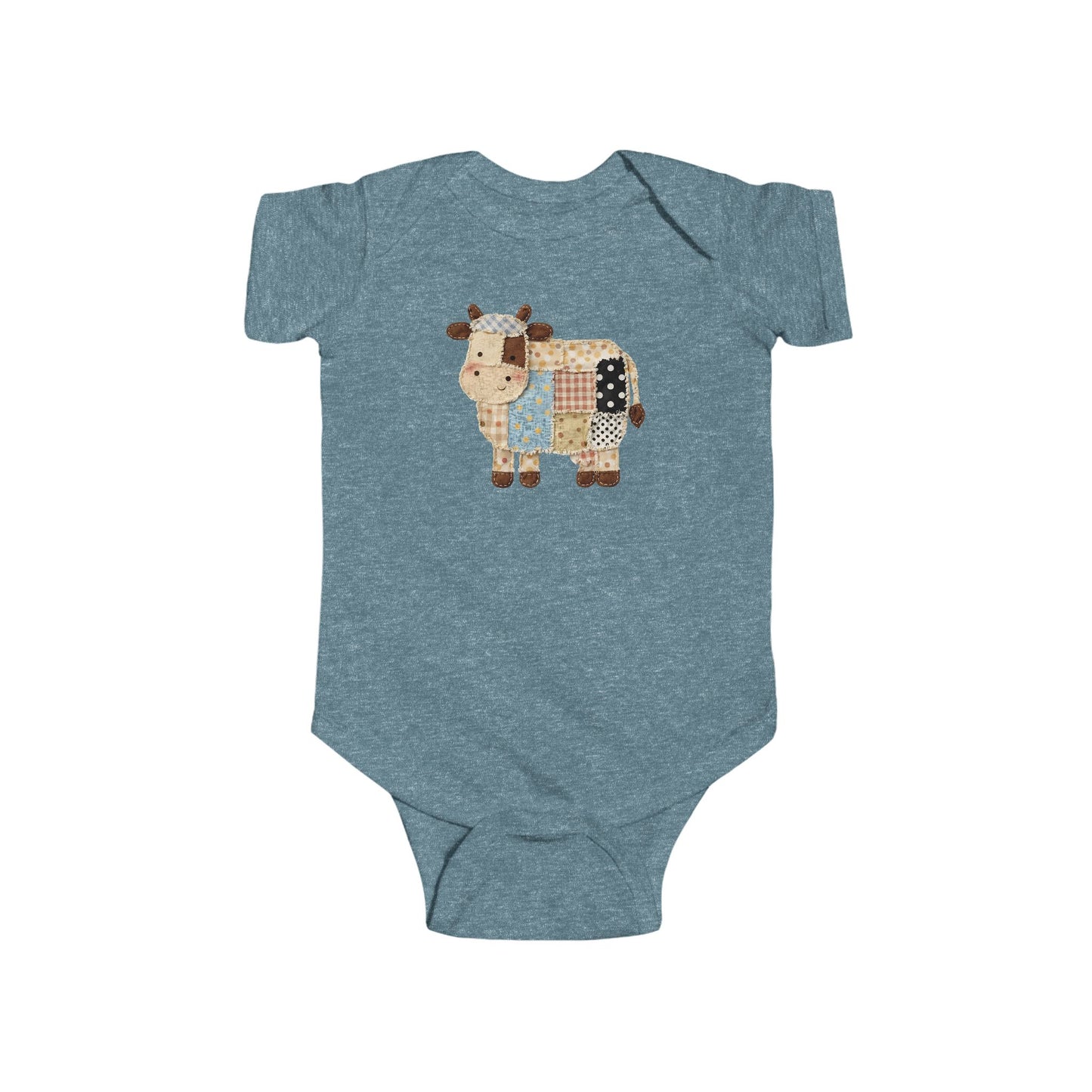 Patchwork Cow Print Baby Bodysuit - Cute Nursery Infant One-Piece