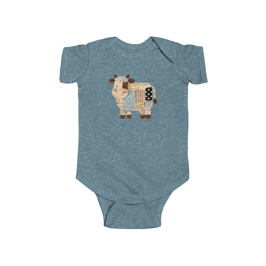 Patchwork Cow Print Baby Bodysuit - Cute Nursery Infant One-Piece