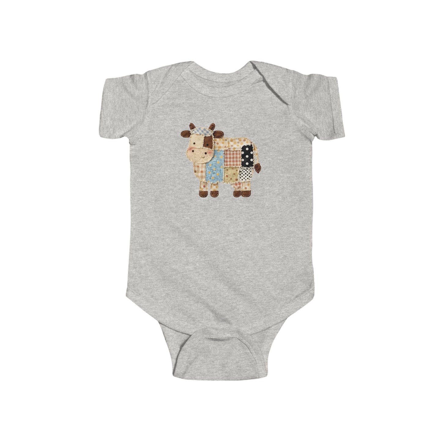 Patchwork Cow Print Baby Bodysuit - Cute Nursery Infant One-Piece